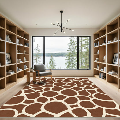 Brown Animal Hide Organic Shapes Rug