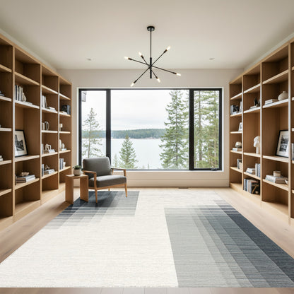 Gray Gradient Vertical Stripe Rug