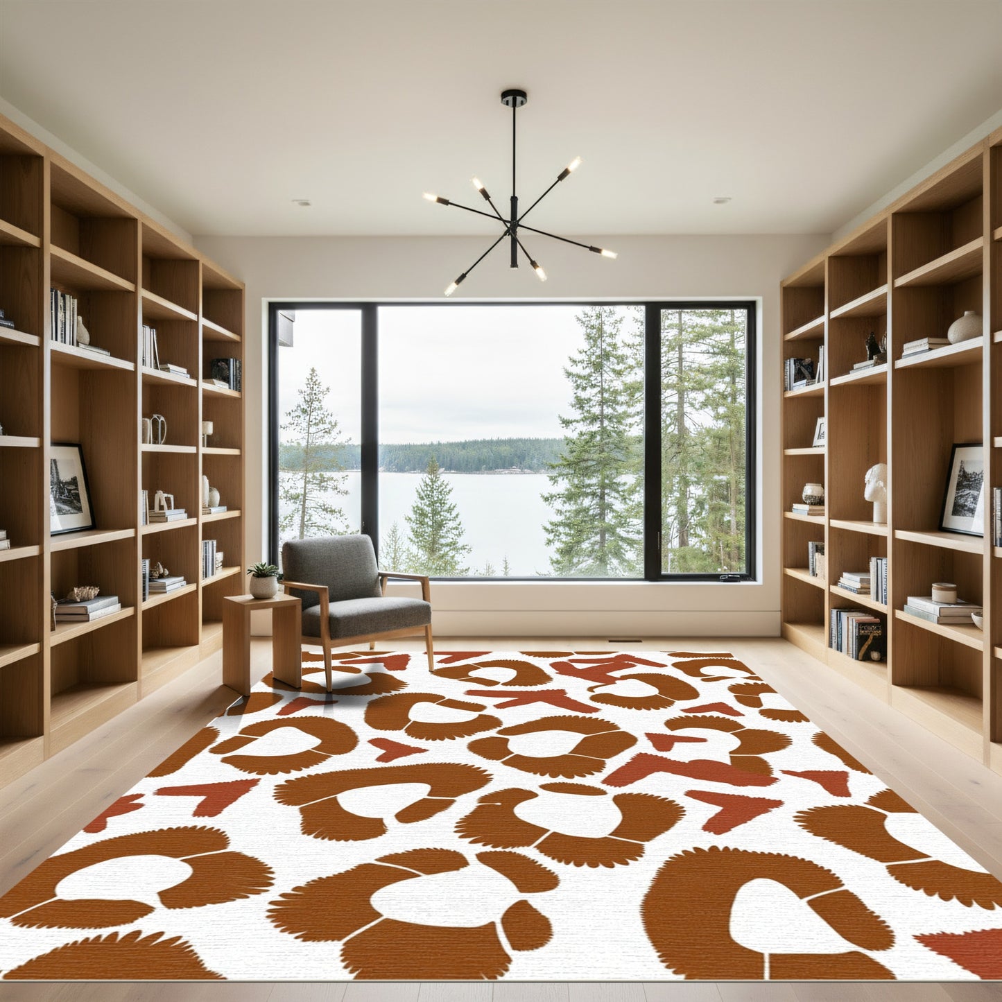 Brown Leopard Spot Accents Rug