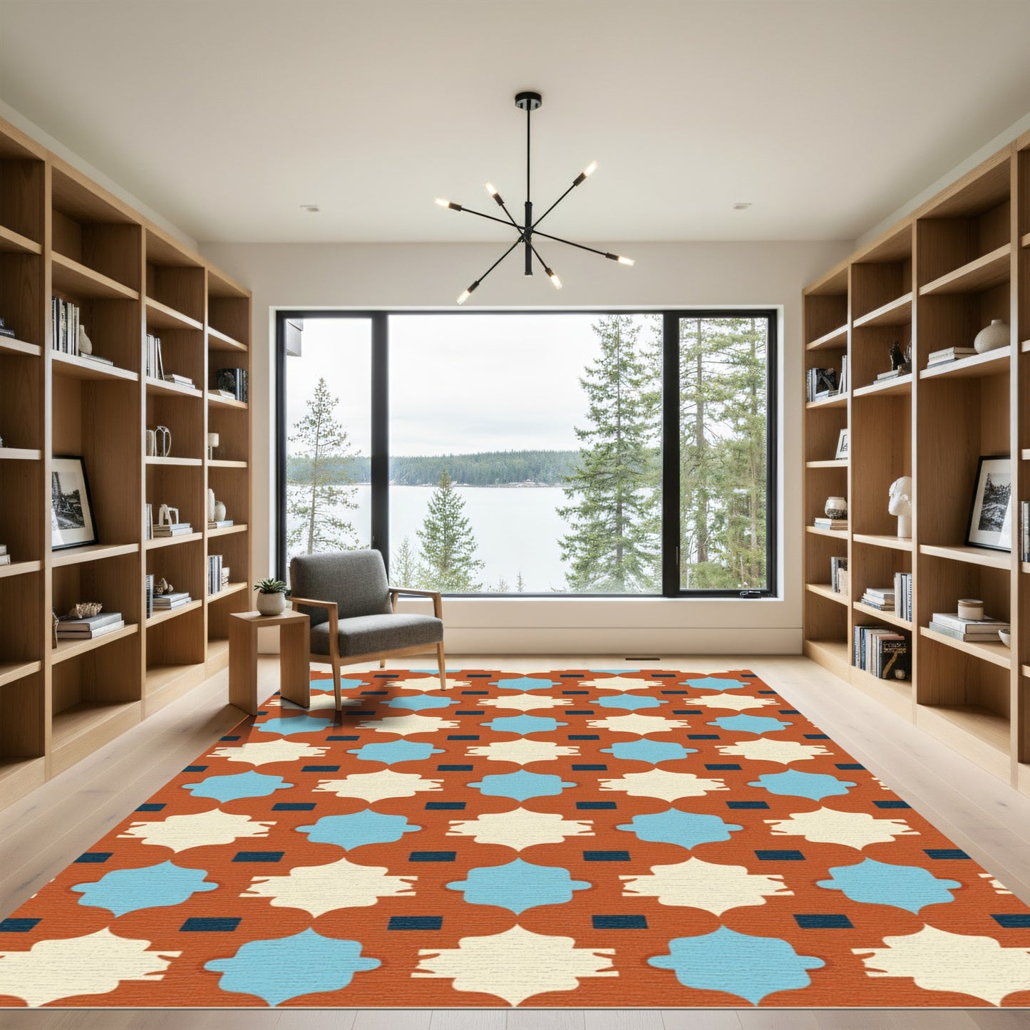Geometric Quatrefoil Pattern Rug