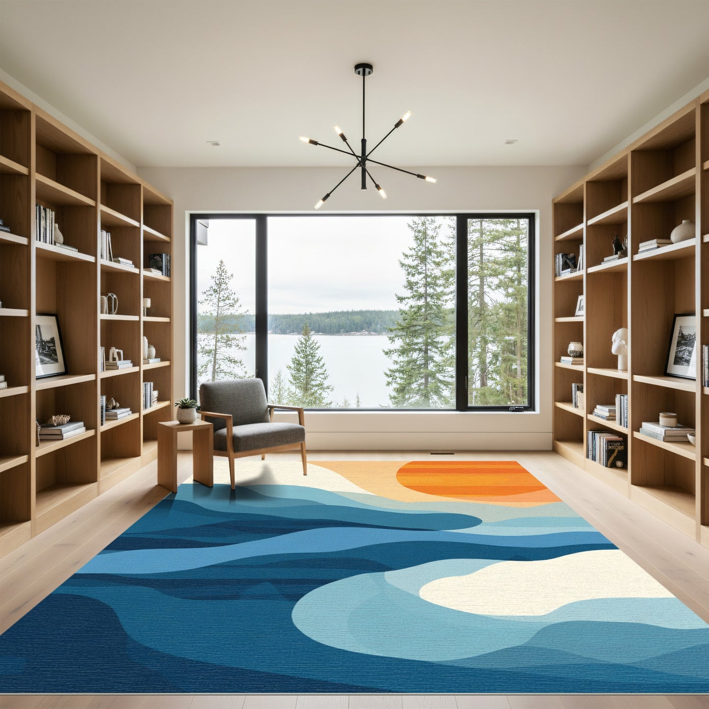 Oceanic Waves Sunset Serenity Rug