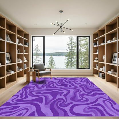 Amethyst Swirl Abstract Flow Rug