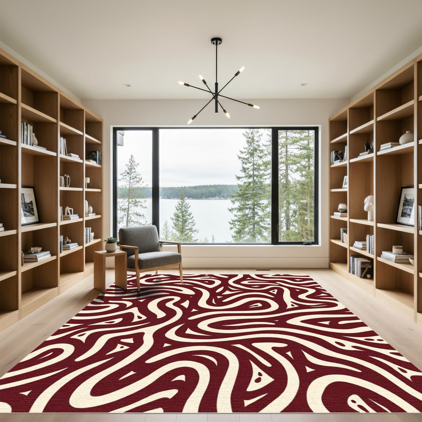Crimson Ivory Organic Flow Rug