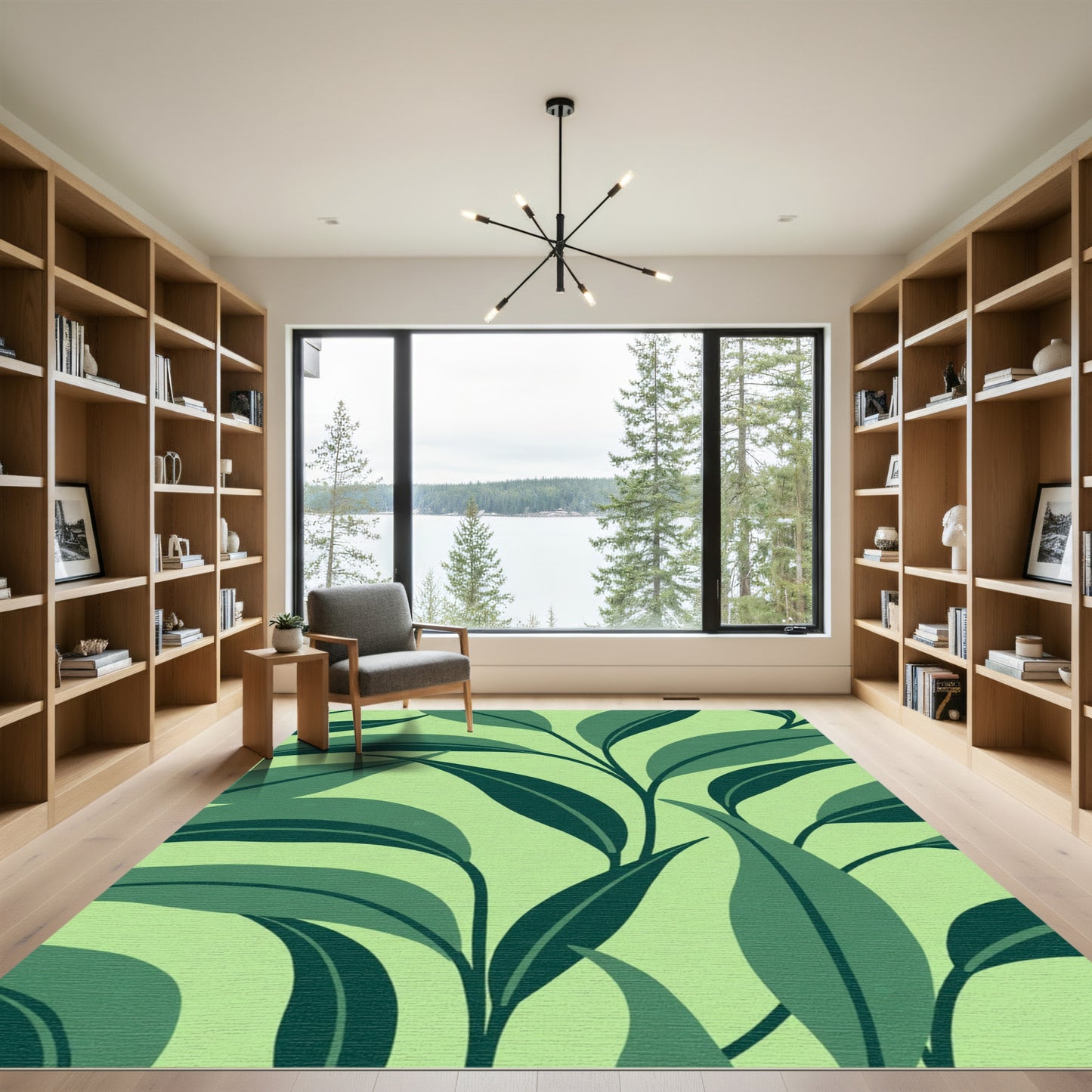 Emerald Green Leafy Vine Rug