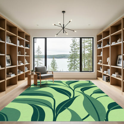 Emerald Green Leafy Vine Rug