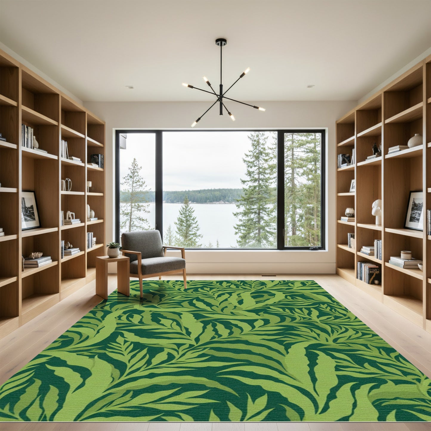 Forest Green Lush Leafy Vines Rug