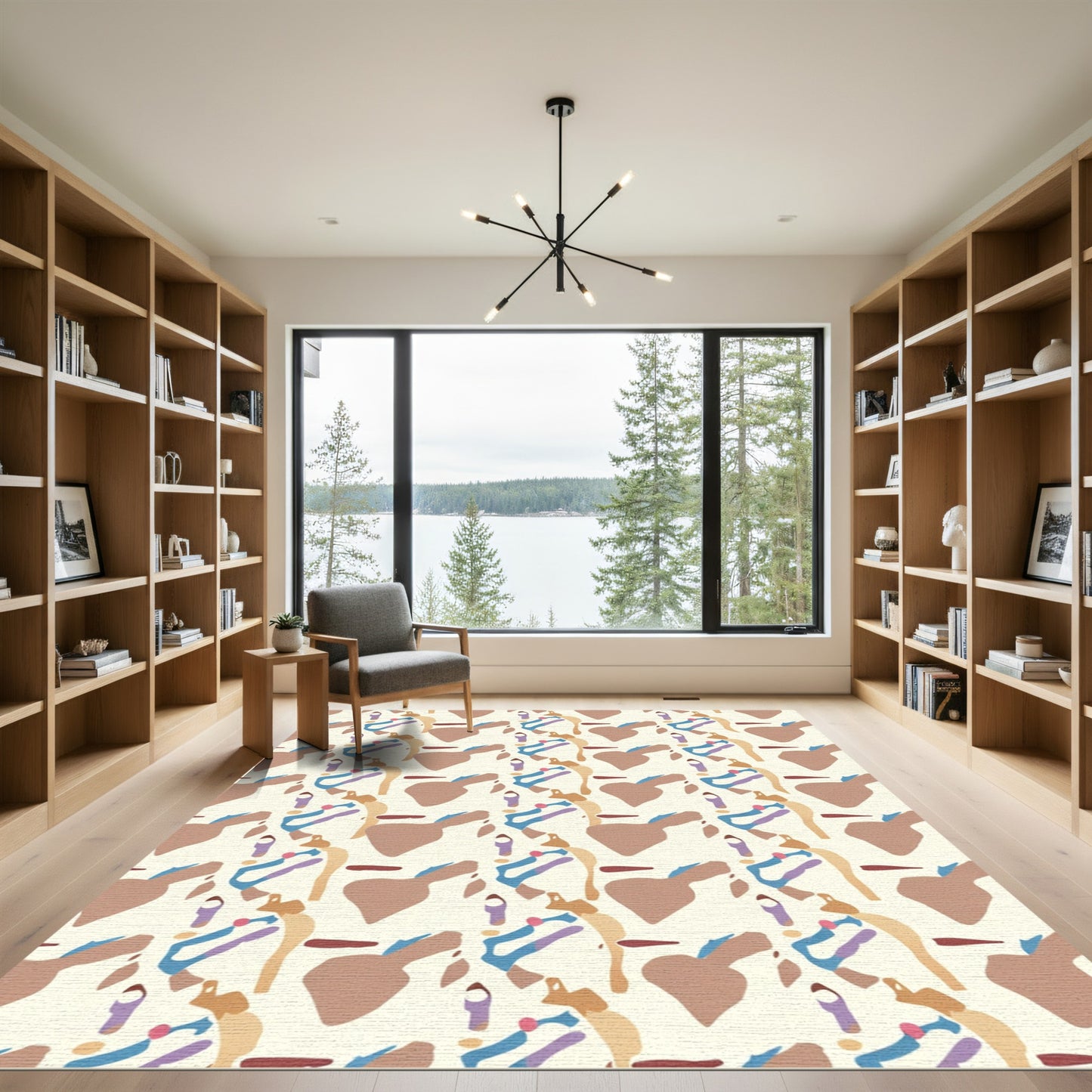 Abstract Contemporary Organic Forms Rug