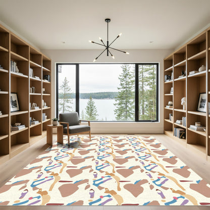 Abstract Contemporary Organic Forms Rug