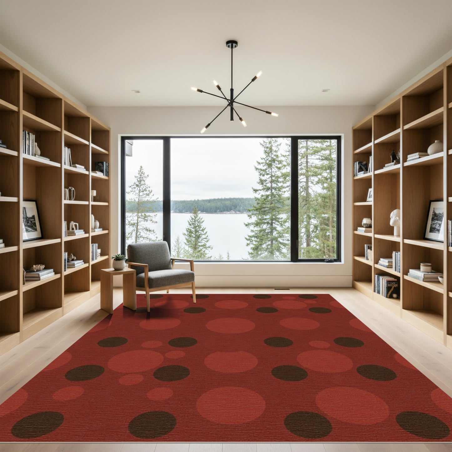 Crimson Red Polka Dot Whimsy Rug