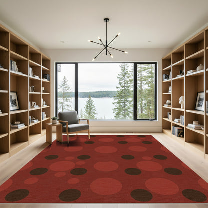Crimson Red Polka Dot Whimsy Rug