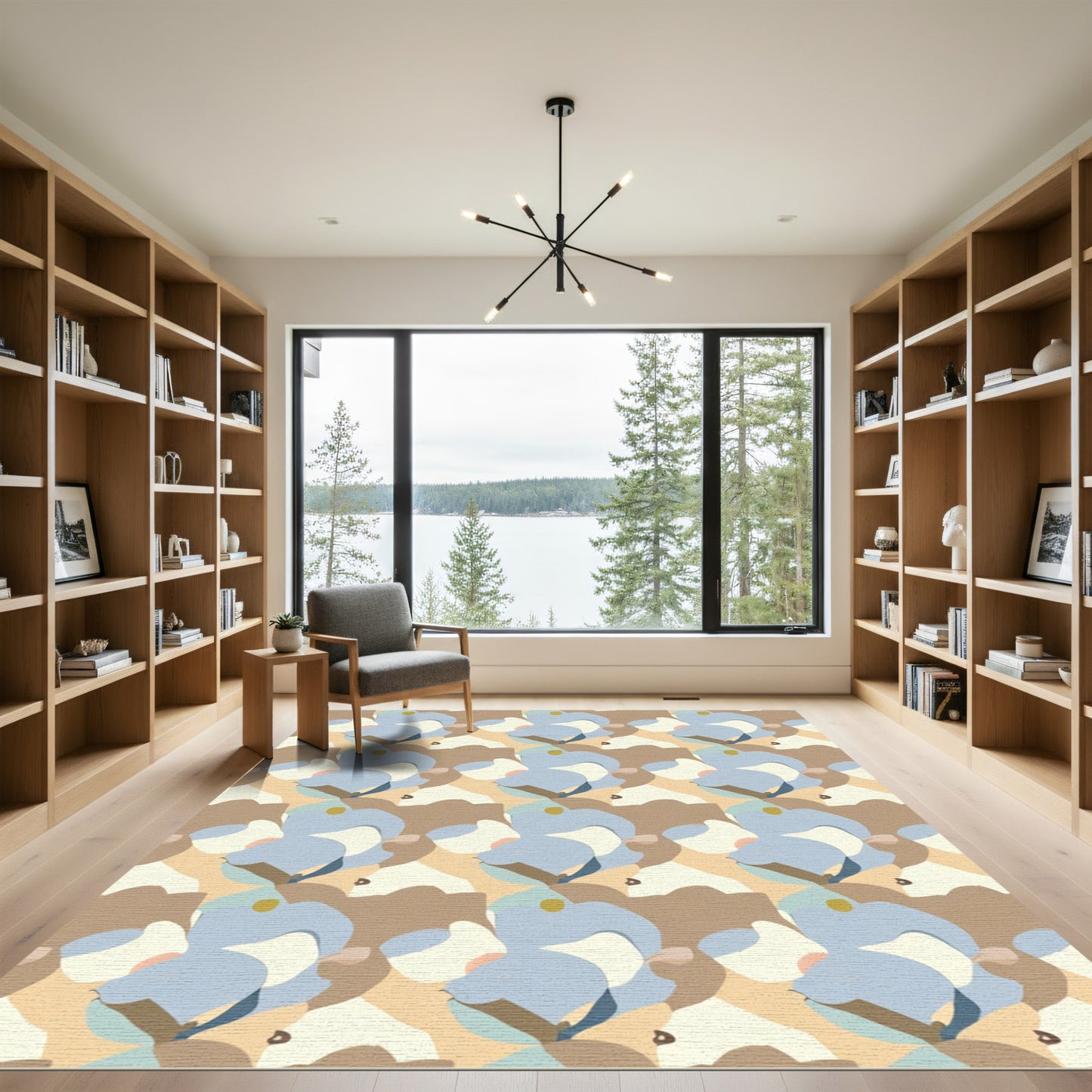 Earthy Organic Abstract Flow Rug