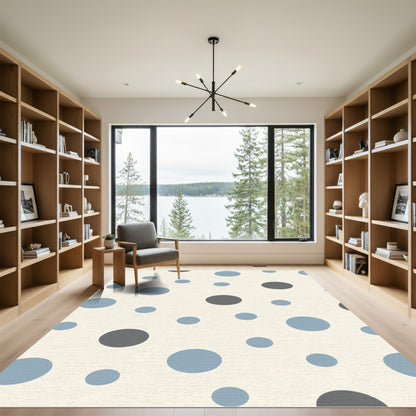 Gray Blue Polka Dot Scatter Rug