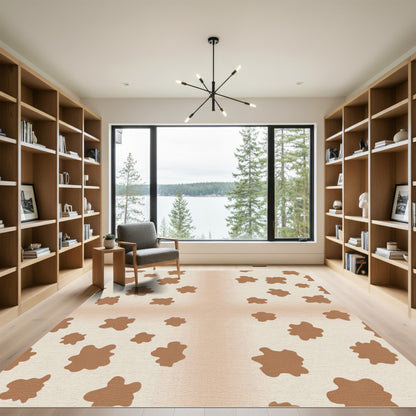Rustic Brown Splatter Abstract Rug