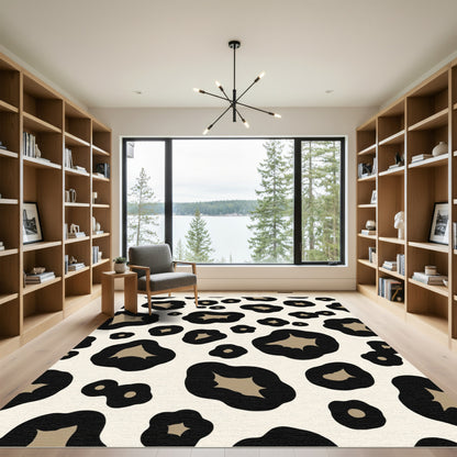 Taupe Black Spotted Organic Spots Rug