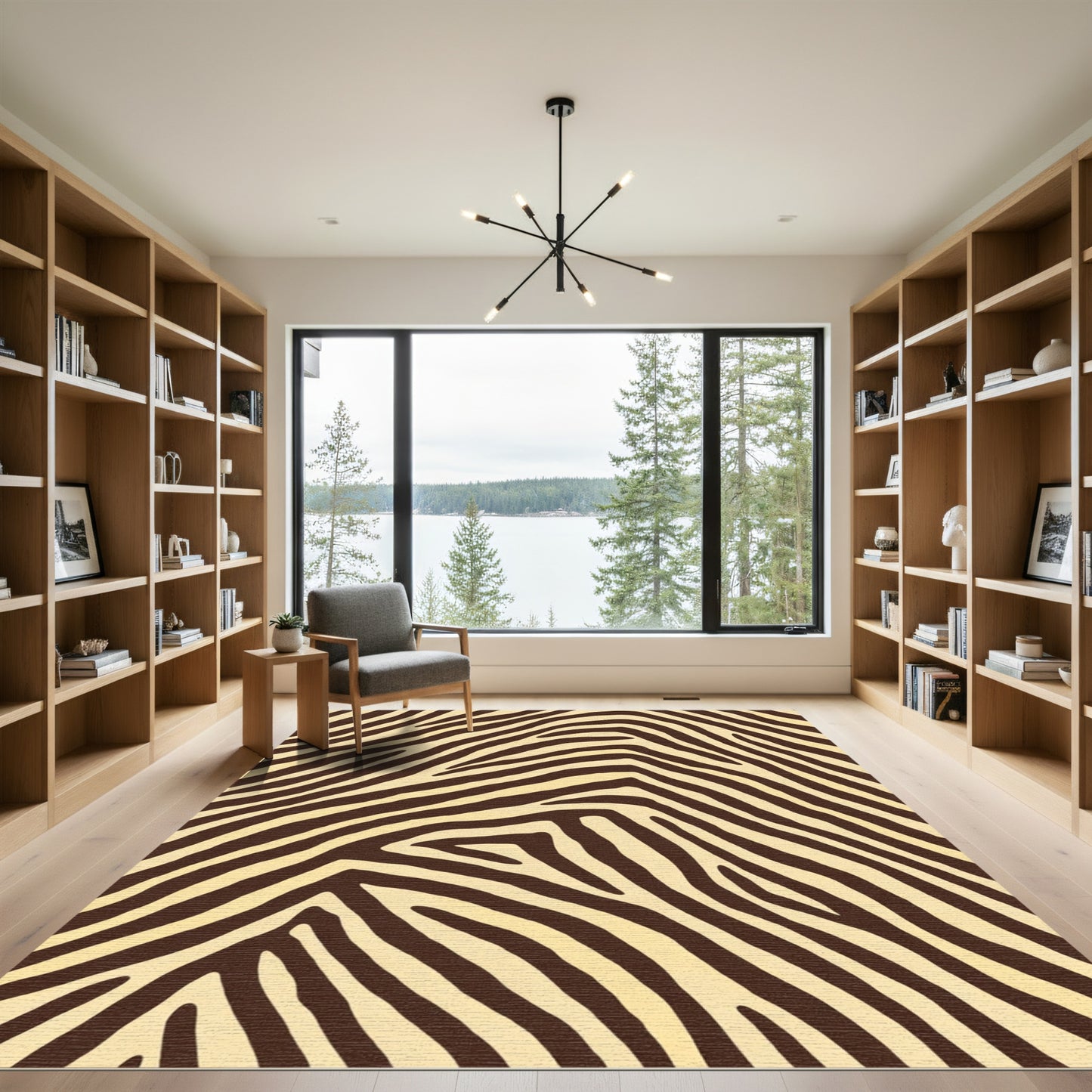 Bold Chocolate Zebra Stripes Rug