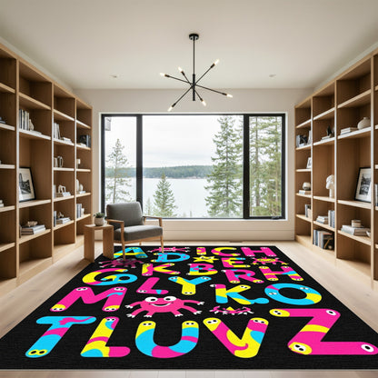 Playful Alphabet Monsters Colorful Abc Rug