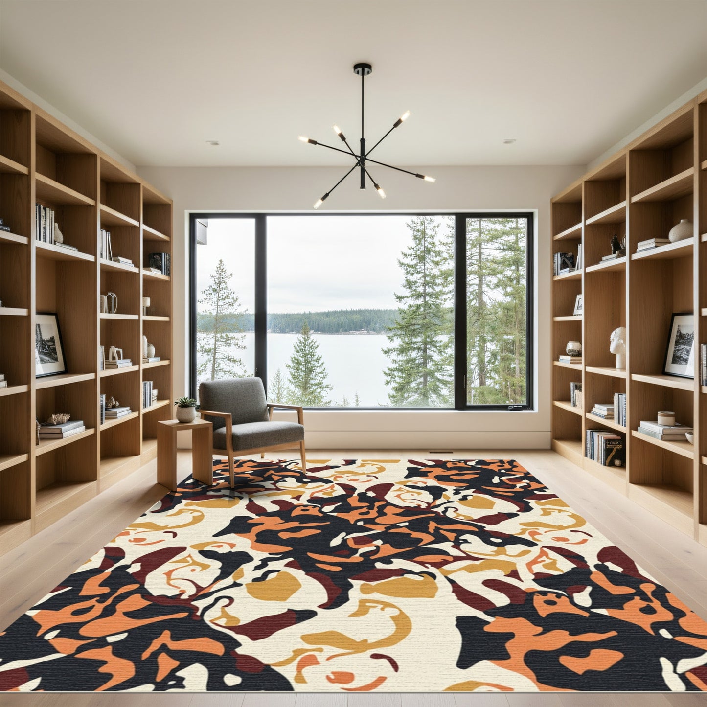 Bold Earthy Abstract Swirls Rug