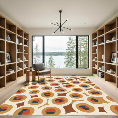 Warm Earthy Tone Abstract Spots Rug