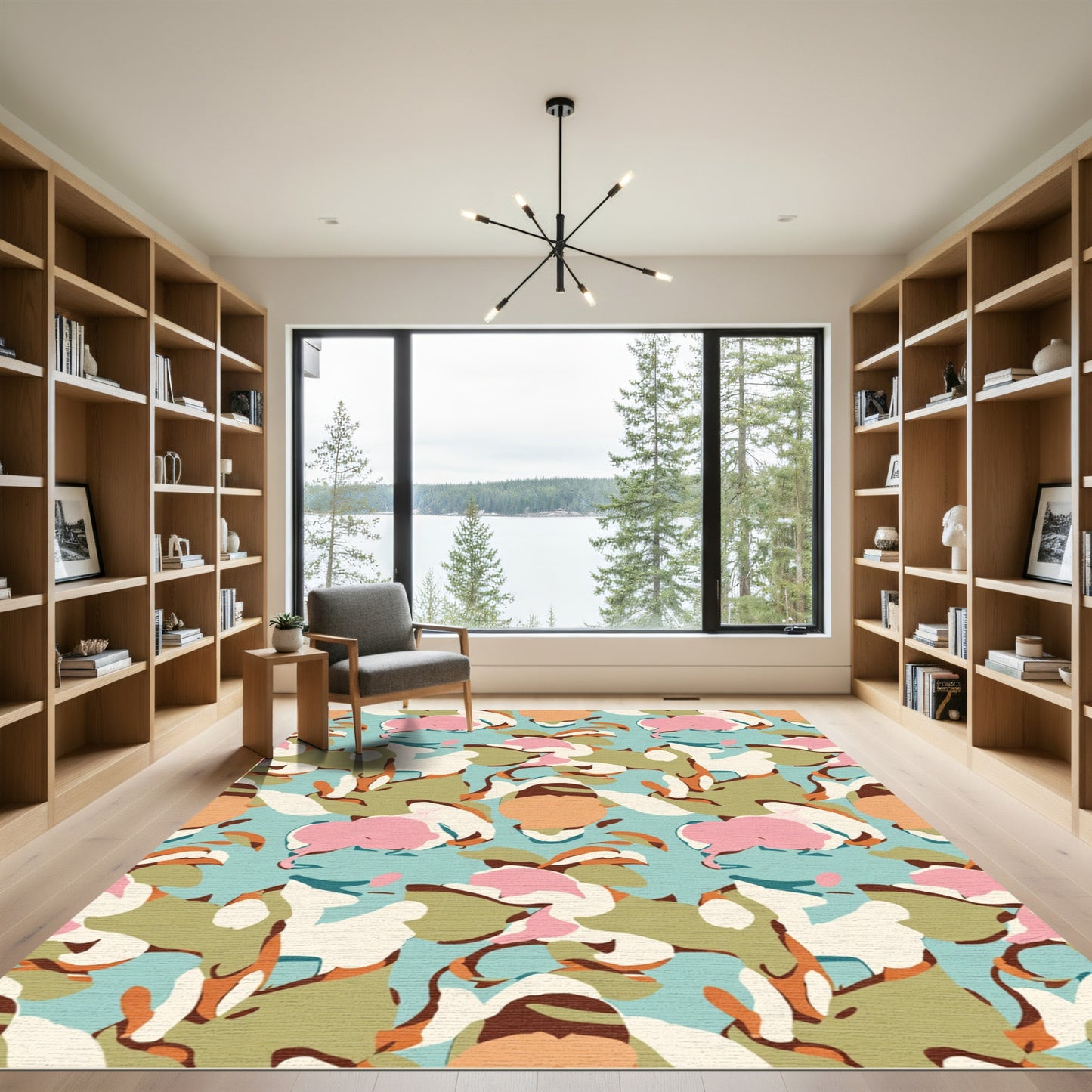 Pastel Colorful Abstract Organic Flow Rug