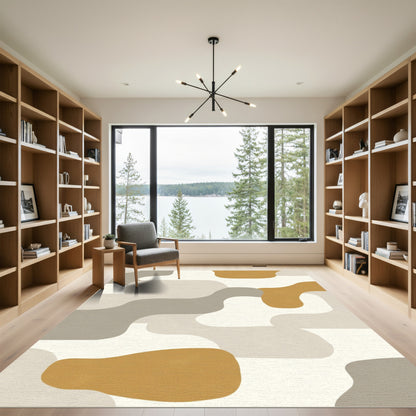Earth Tone Abstract Organic Shapes Rug
