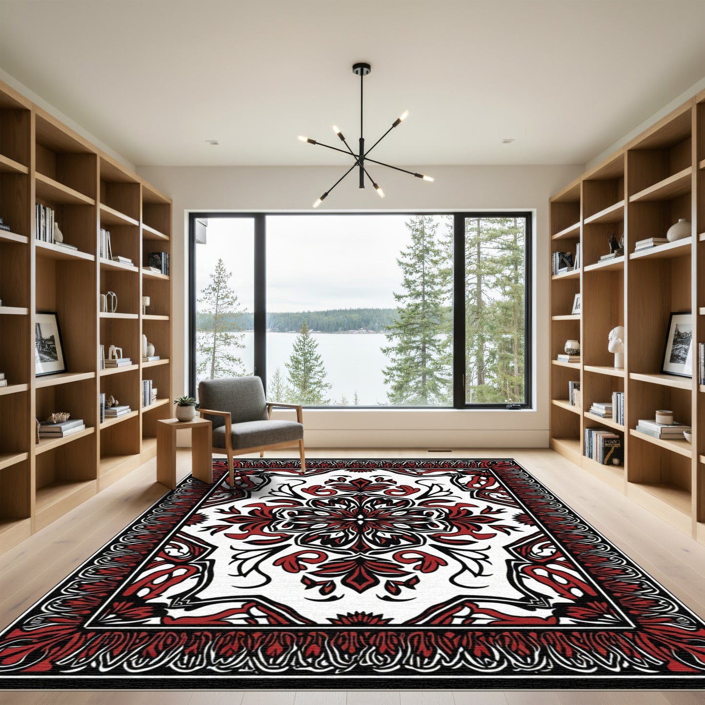 Crimson Classic Floral Medallion Rug