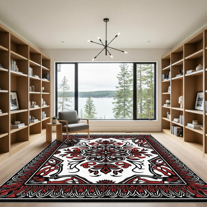 Crimson Classic Floral Medallion Rug