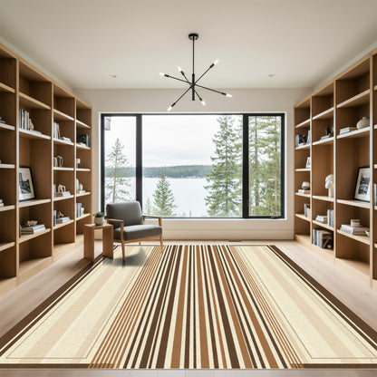 Earthy Tones Vertical Stripe Composition Rug