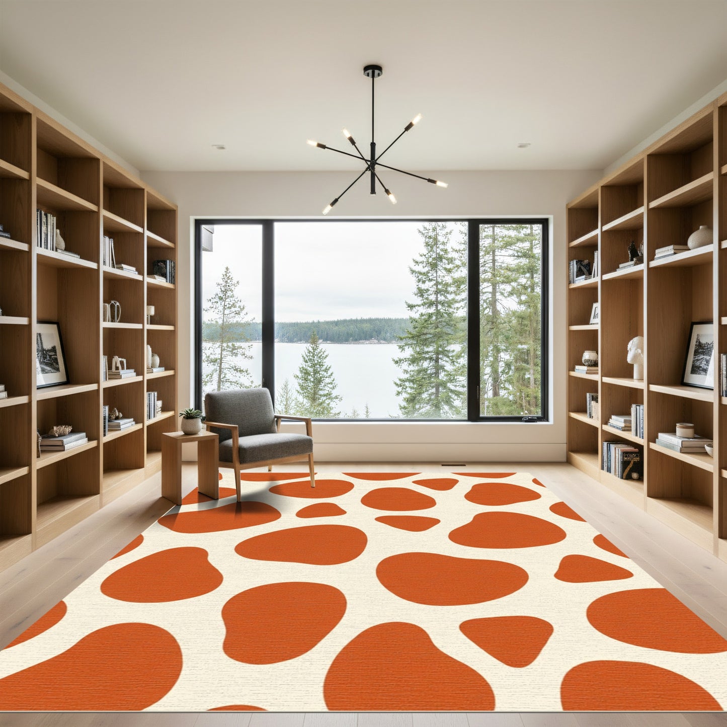 Rustic Orange Giraffe Spots Rug