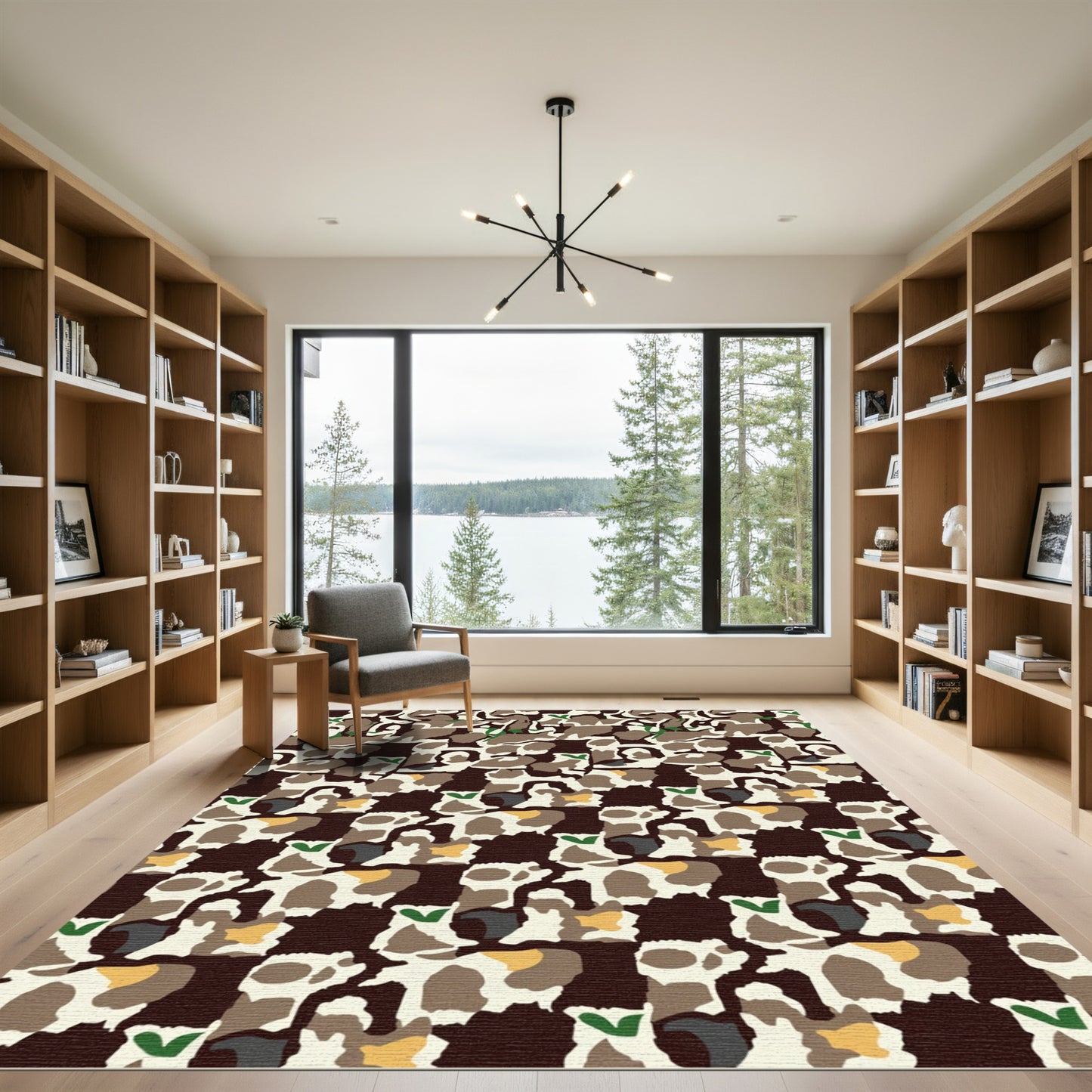 Farmyard Brown White Cow Herd Rug