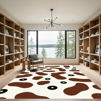 Brown Cream Spotted Eye Rug