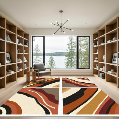 Terracotta Amber Wavy Stripe Rug