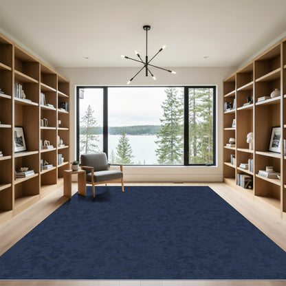 Deep Blue Abstract Camouflage Texture Rug