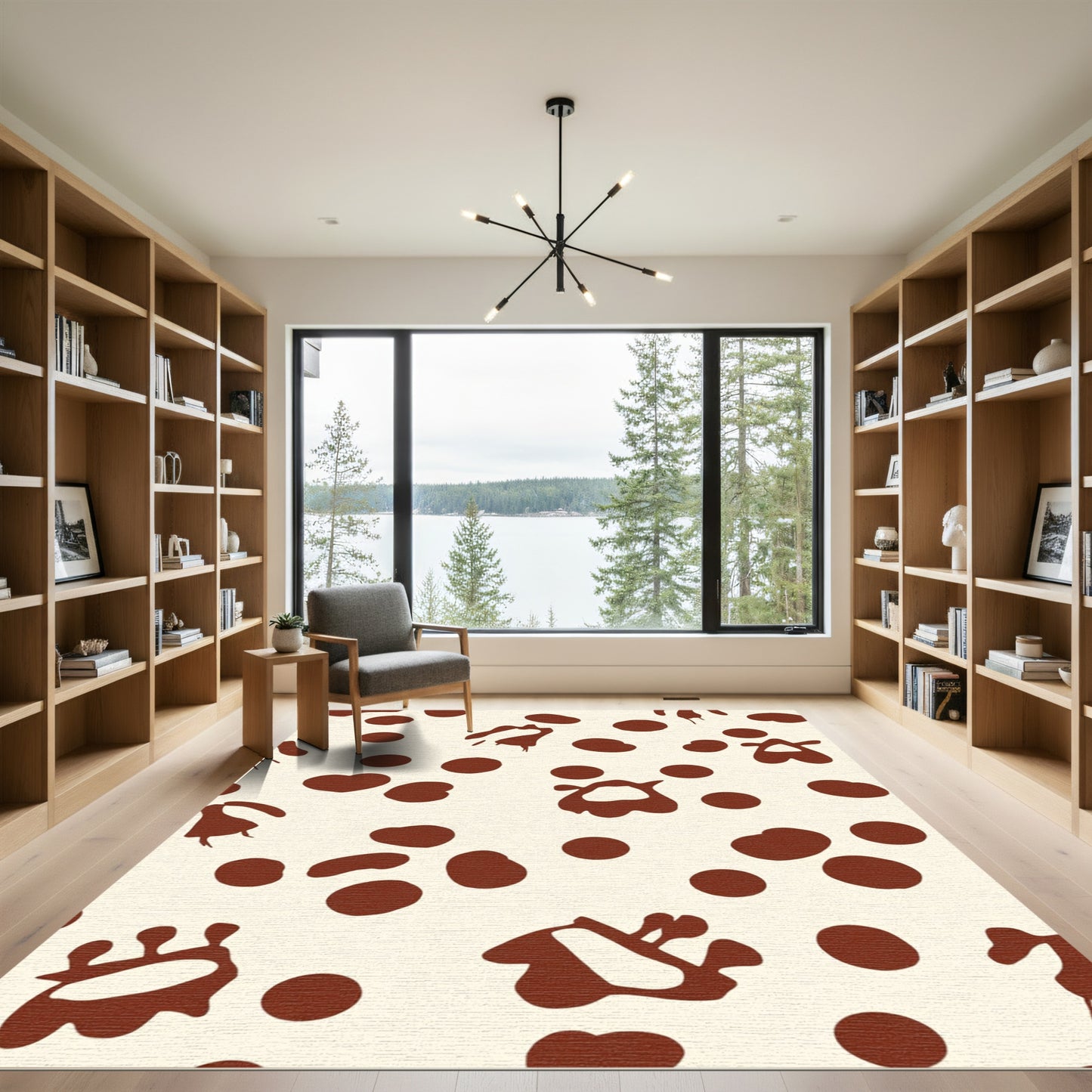 Brown Spots Blob Abstract Rug