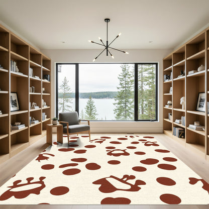 Brown Spots Blob Abstract Rug