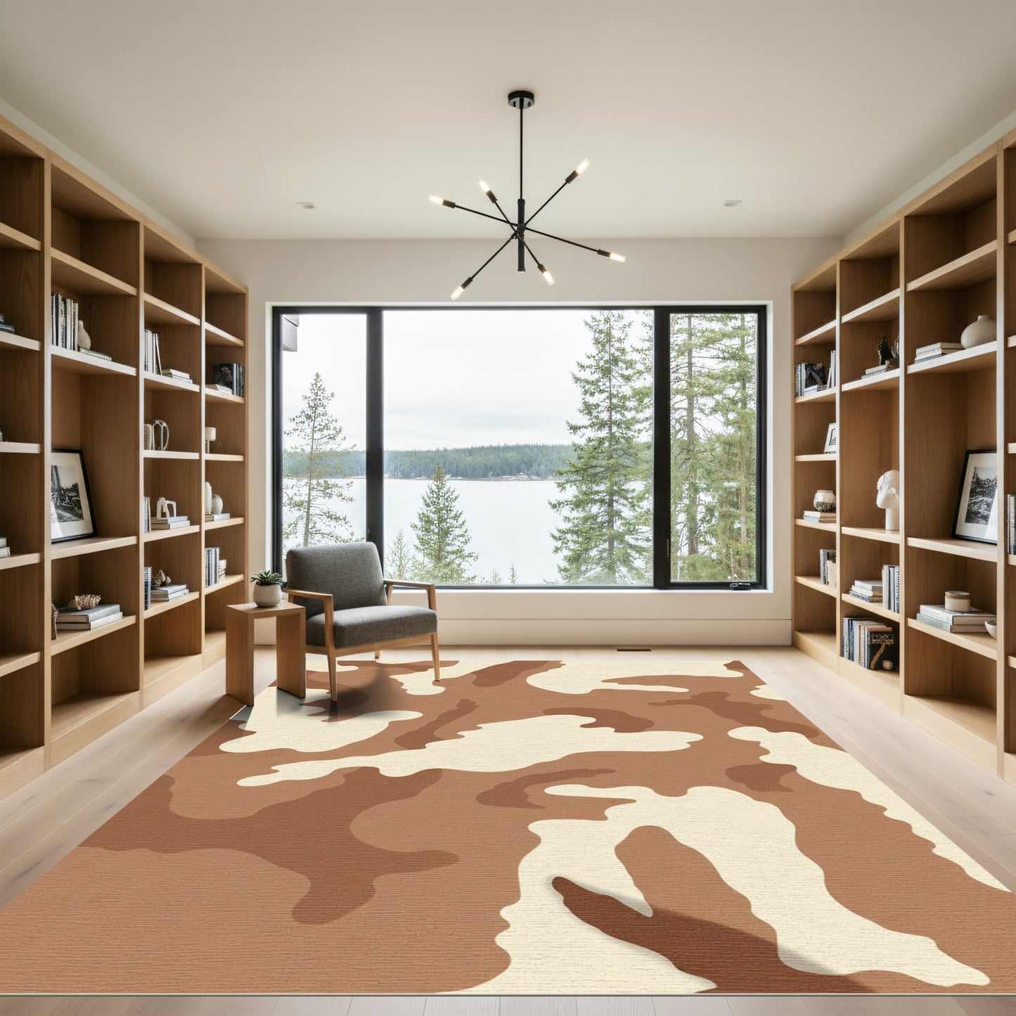 Camouflage Desert Brown Patchwork Rug