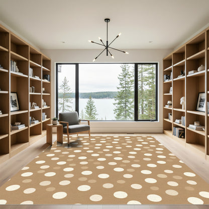 Neutral Tone Polka Dot Scatter Rug