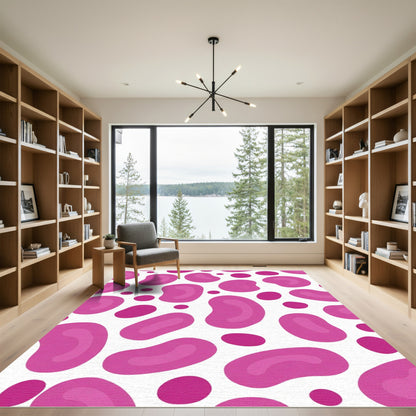 Vibrant Pink Organic ShapesRug Rug
