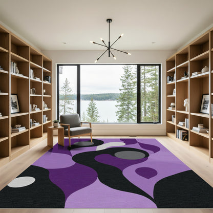 Amethyst Swirls Abstract Graphic Rug