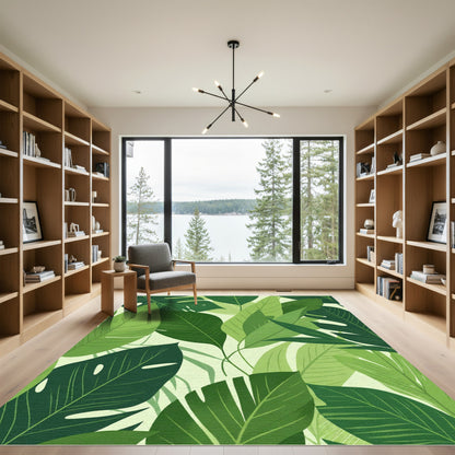 Verdant Leafy Canopy Botanical Rug