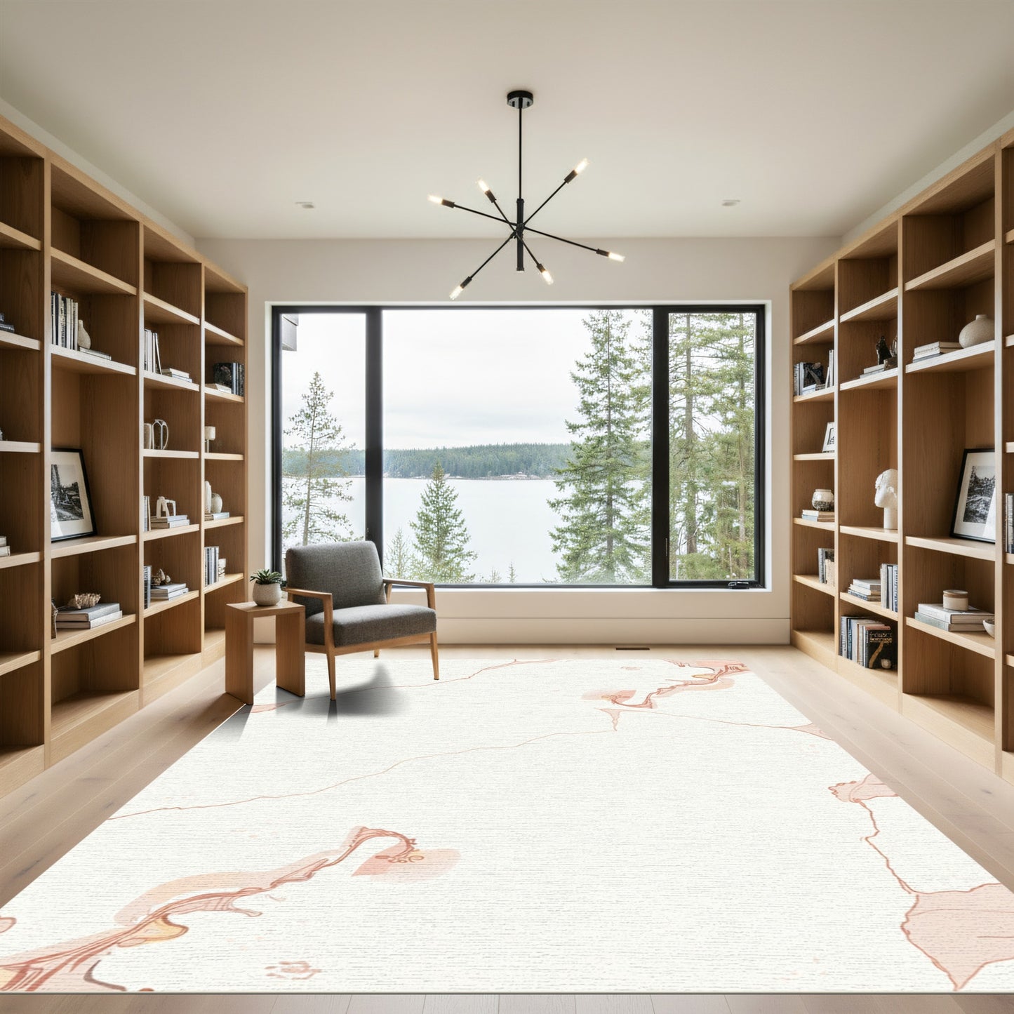 Cream Beige Swirl Wisp Rug