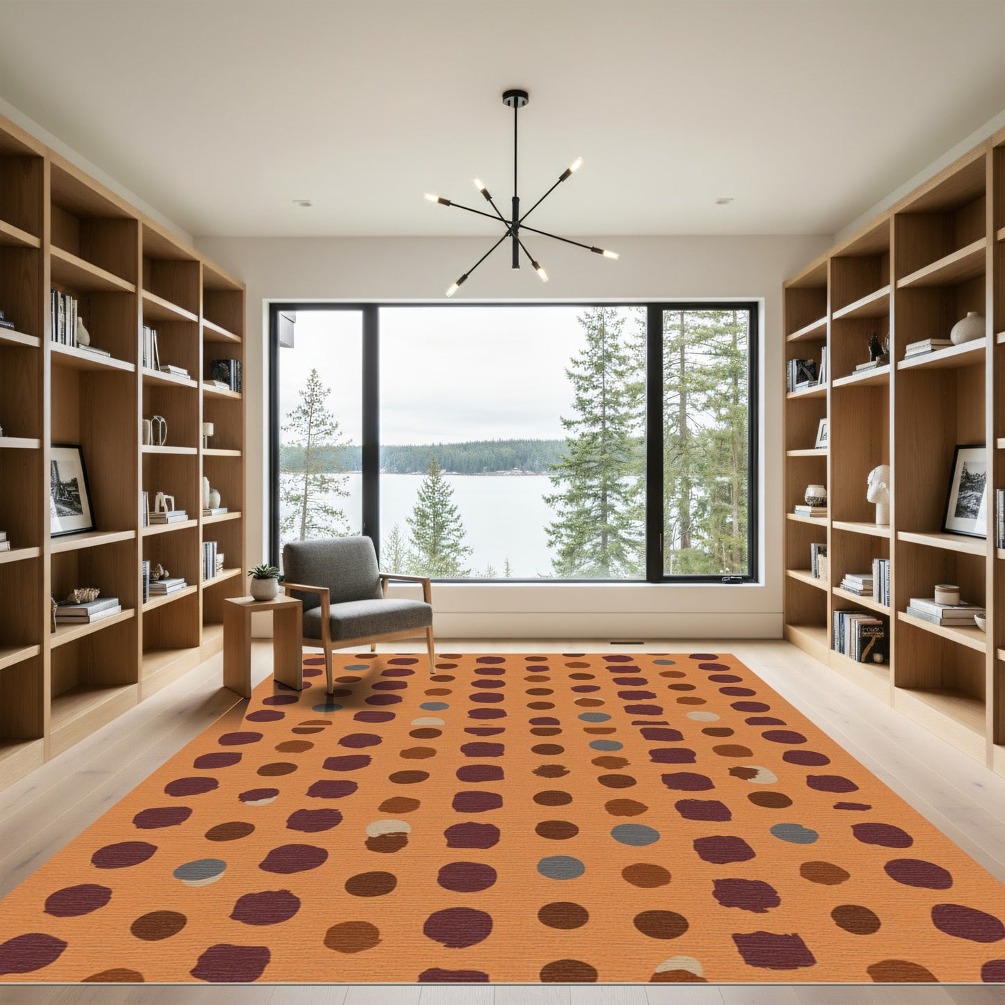 Terracotta With Scattered Dot Cluster Rug