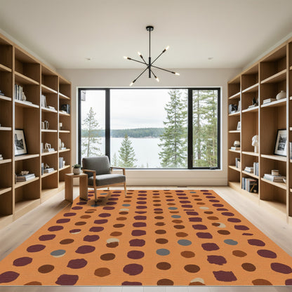 Terracotta With Scattered Dot Cluster Rug