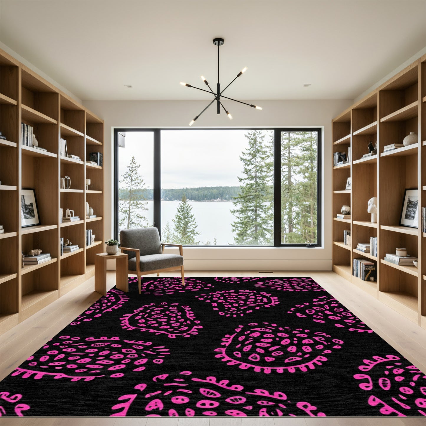 Hot Pink Paisley Cellscape Repeat Rug