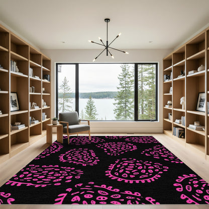 Hot Pink Paisley Cellscape Repeat Rug