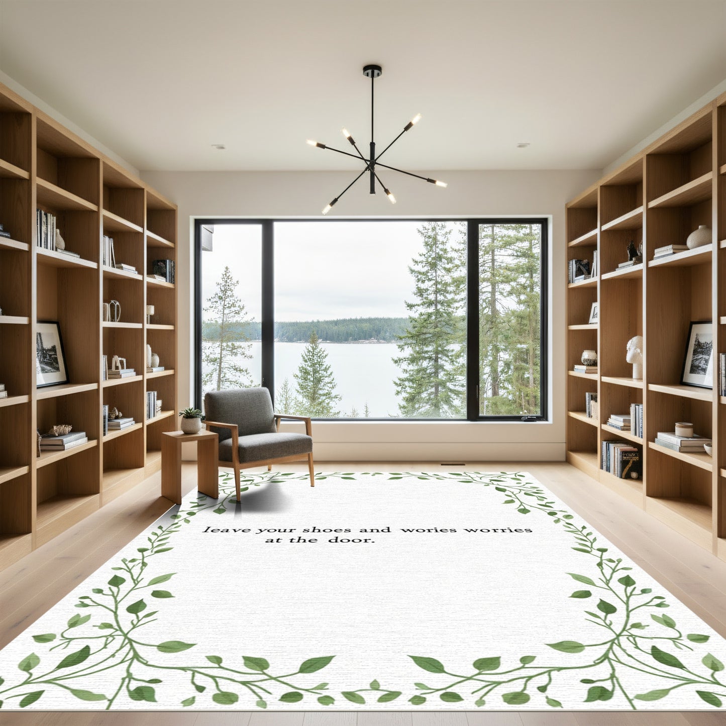 Green Vine Border Folia Greeting Card Rug