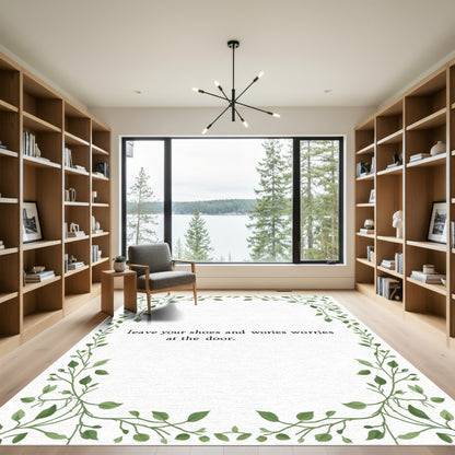 Green Vine Border Folia Greeting Card Rug
