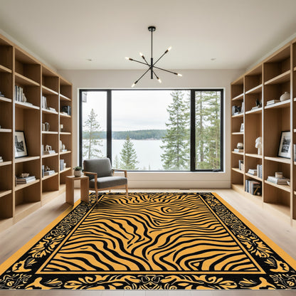 Bold Tiger Stripe Border Rug