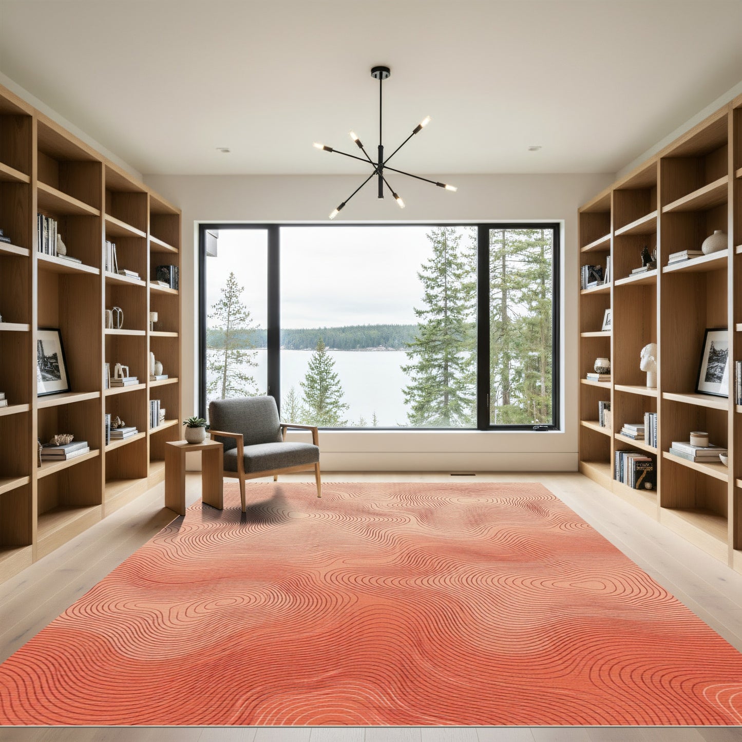 Terra Cotta Contour Wave Rug