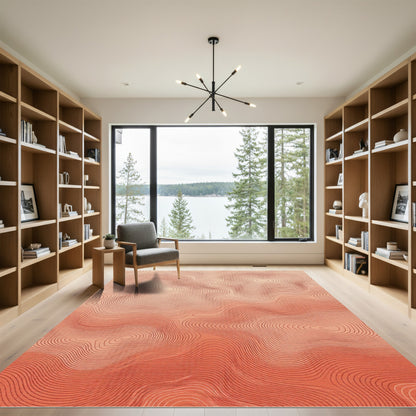 Terra Cotta Contour Wave Rug
