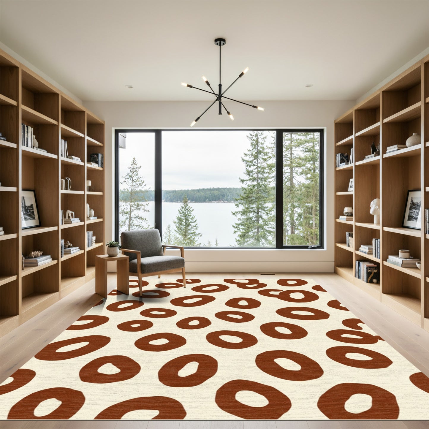 Brown Oval Spots On Cream Rug